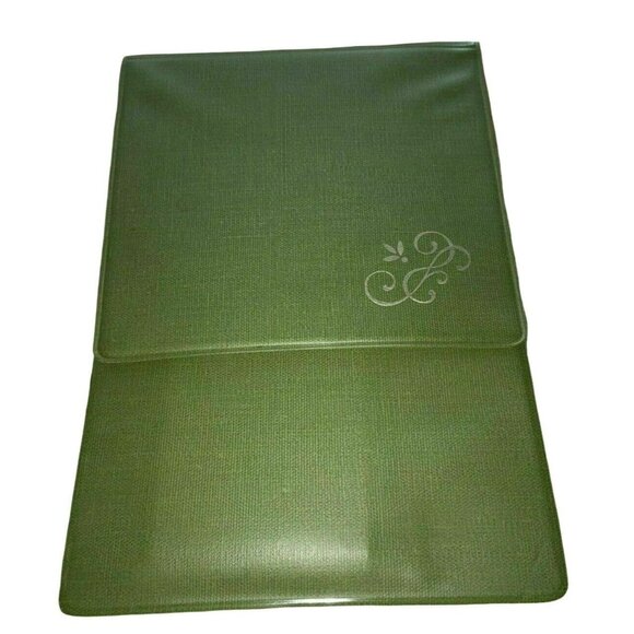 Vtg MCM Green Folding Address Book Notebook Phone Directory Memo Desk Pad Holder - Picture 2 of 5